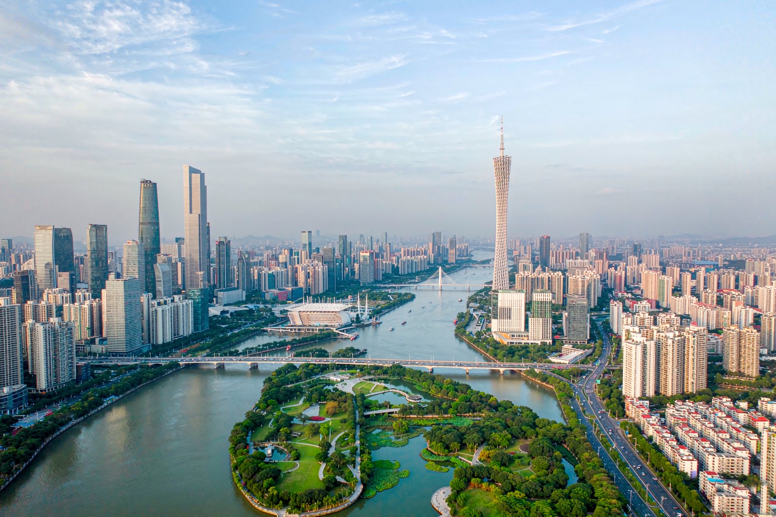 Aerial view of the Pearl River Delta industrial region